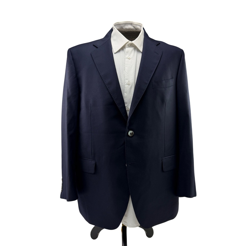 Vestimenta Navy Blue Wool Blazer 48R Vitale Barberis Super 110s Italy 2-Button